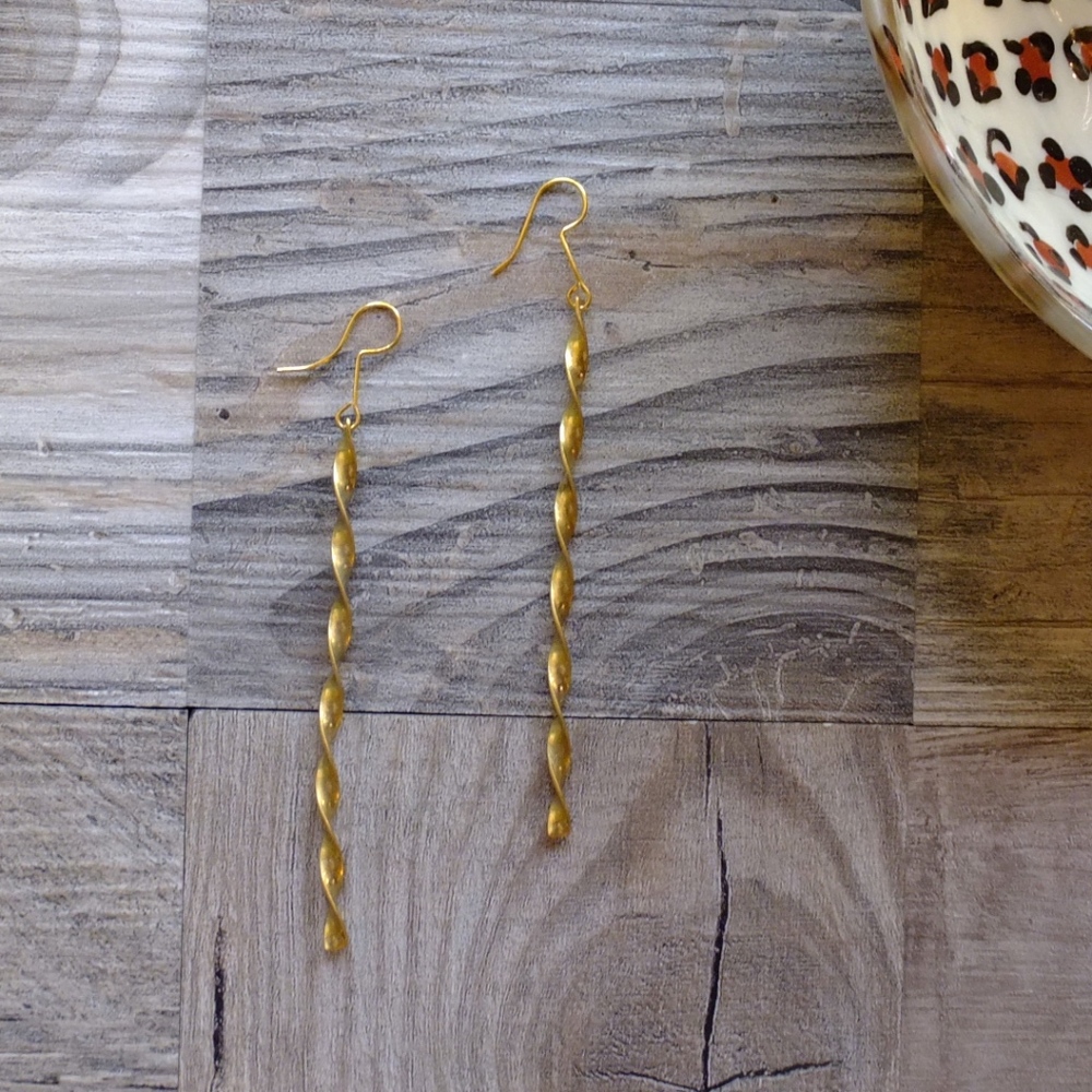 Brass Single 'Pillar" Earrings (new!)